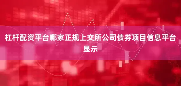 杠杆配资平台哪家正规上交所公司债券项目信息平台显示